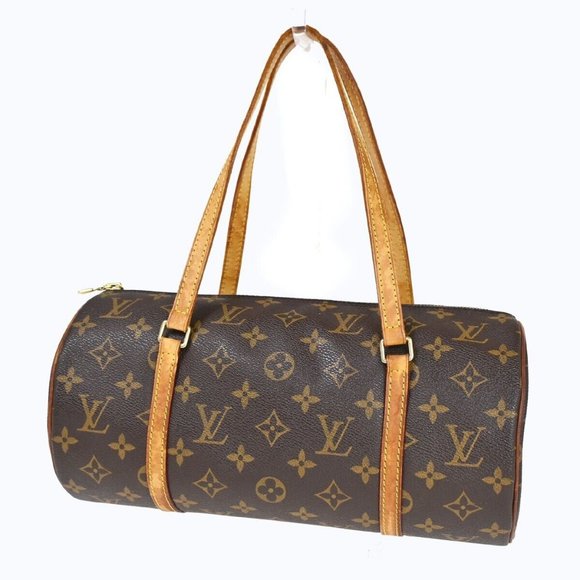 LOUIS VUITTON Logo PAPILLON 30 Hand Bag Monogram Leather Brown - Picture 1 of 16